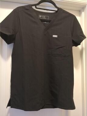 FIGS Catarina Scrub Top Women Size S V-Neck NWOT Medicine Medical Nursing Black